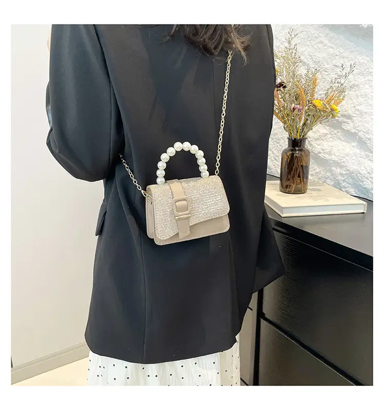 Black Sequined Pearl Crossbody Bag for Women — feature 12