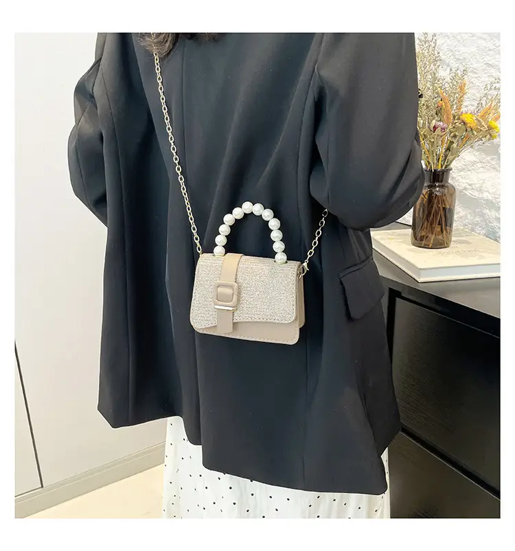 Black Sequined Pearl Crossbody Bag for Women — feature 13