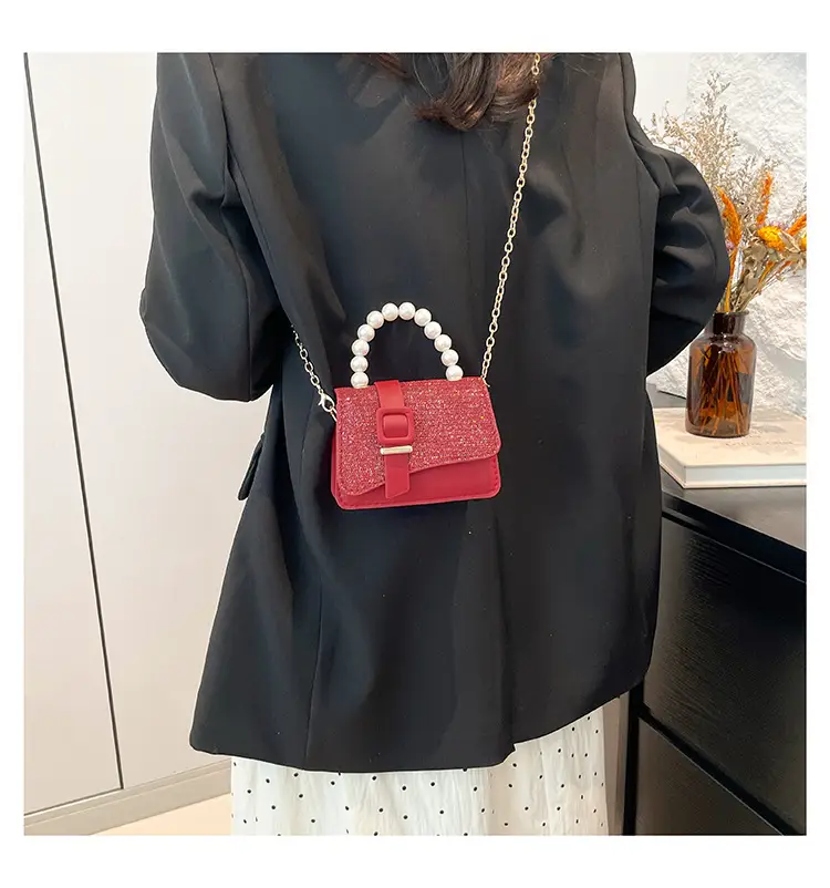 Black Sequined Pearl Crossbody Bag for Women — feature 16