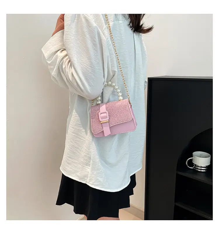 Black Sequined Pearl Crossbody Bag for Women — feature 22