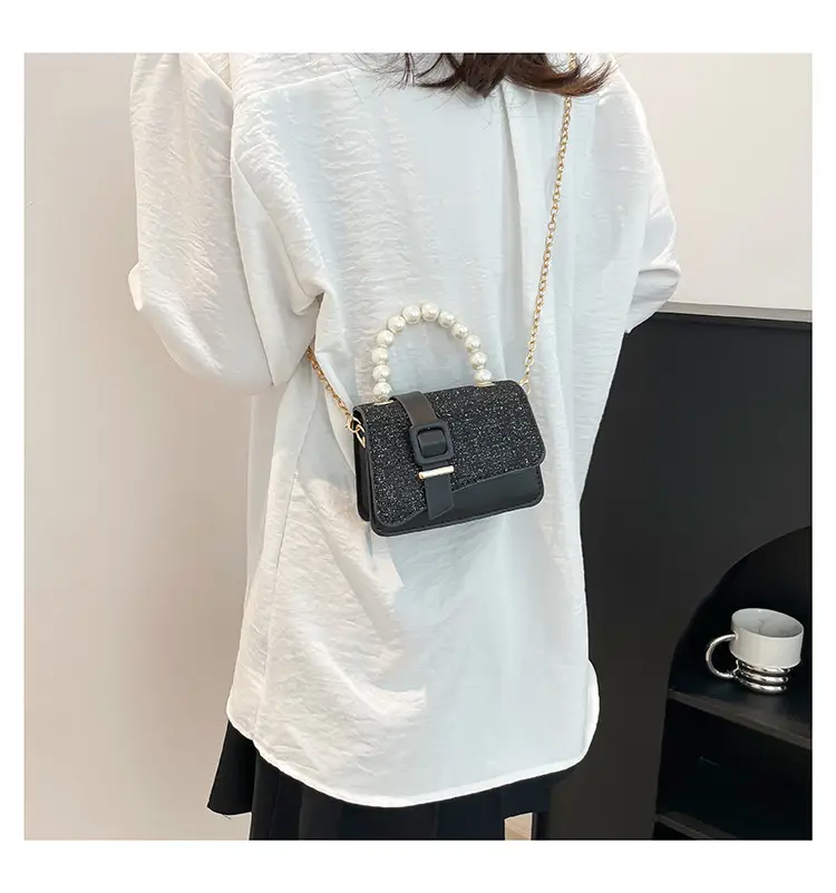 Black Sequined Pearl Crossbody Bag for Women — feature 25