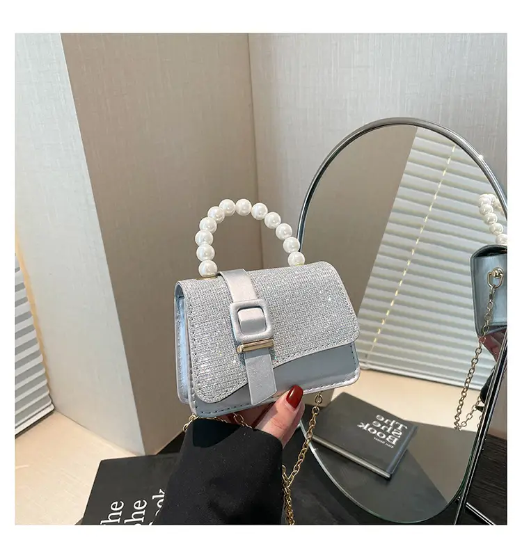 Black Sequined Pearl Crossbody Bag for Women — feature 30