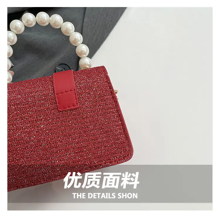 Black Sequined Pearl Crossbody Bag for Women — feature 5