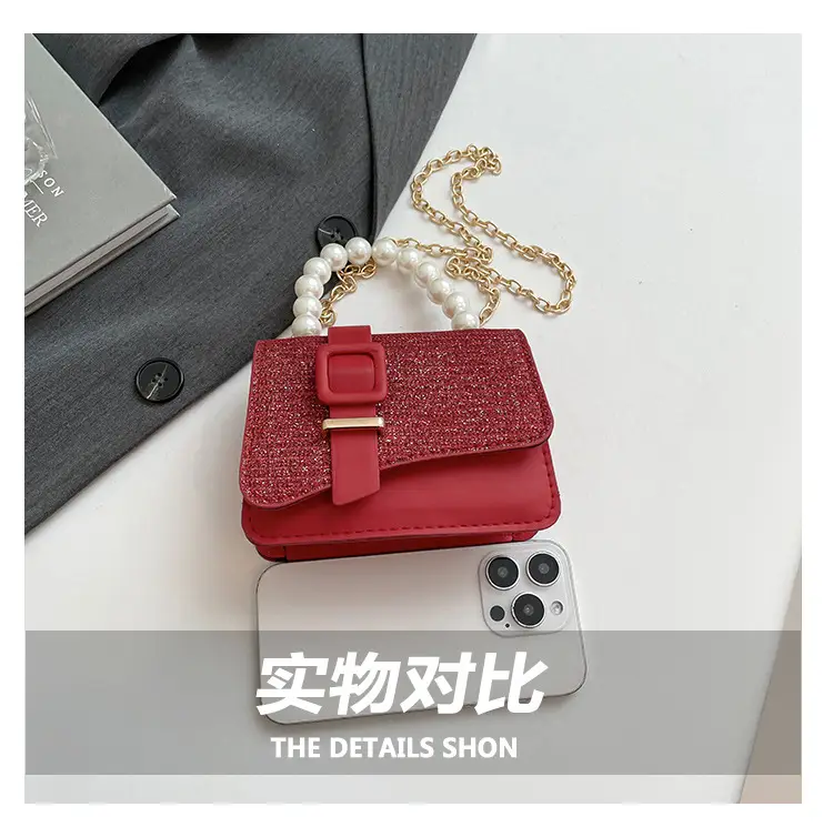 Black Sequined Pearl Crossbody Bag for Women — feature 6
