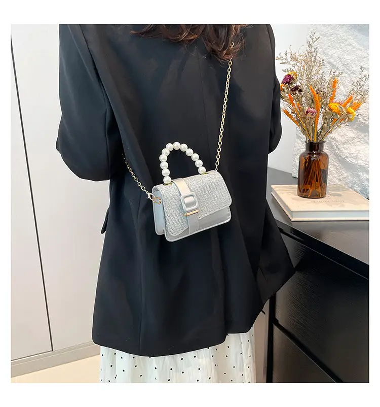Black Sequined Pearl Crossbody Bag for Women — feature 9