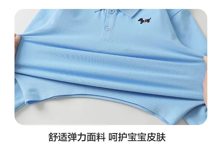 Right Euro Boys White Antibacterial Polo Shirt Long Sleeve Spring Autumn — feature 15