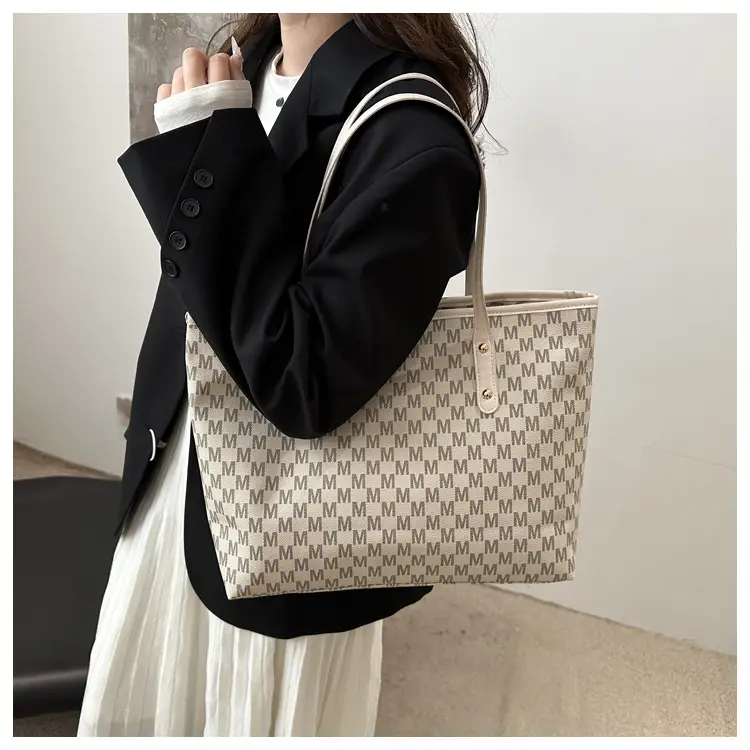 Women's 2-Piece Checkered Shoulder Tote & Carryall Set — feature 11