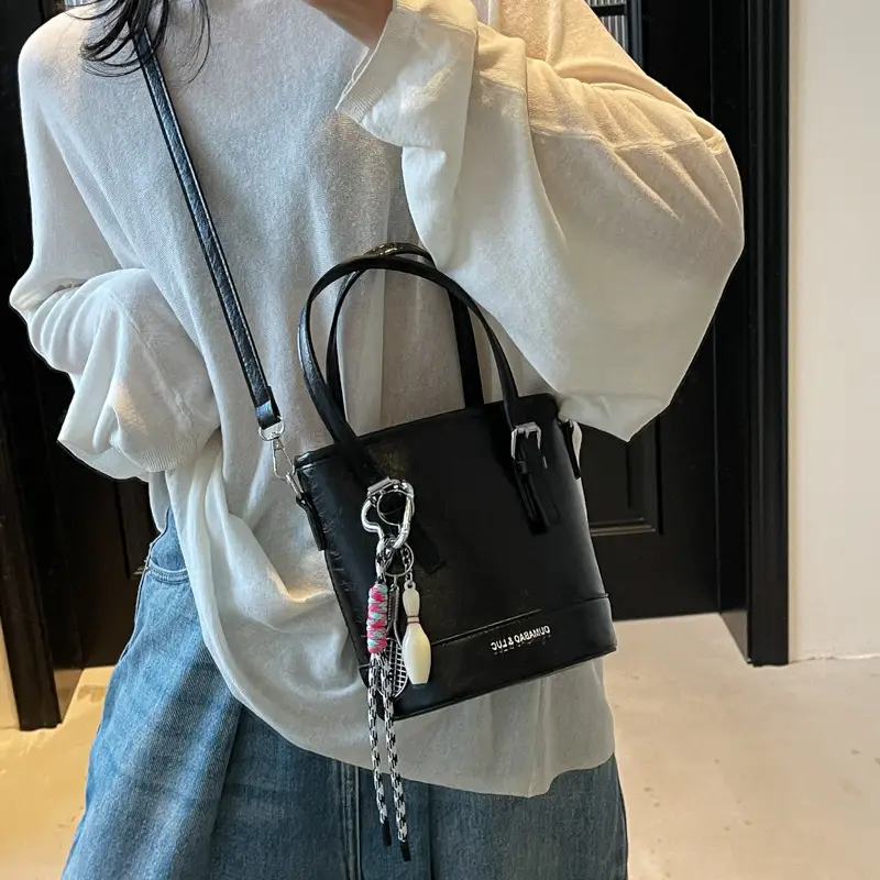 Vintage Contrast Bucket Bag Women 2025 New Fashion - Image 8