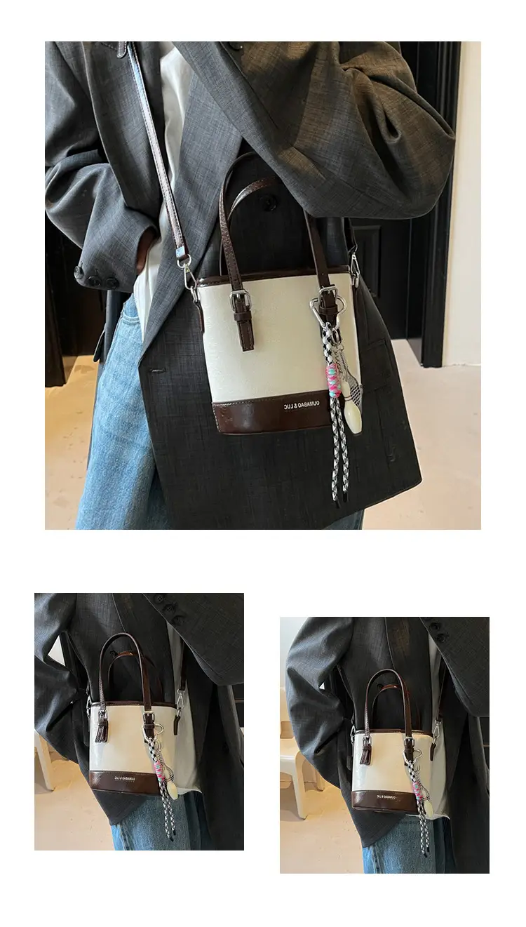 Vintage Contrast Bucket Bag Women 2025 New Fashion — feature 10