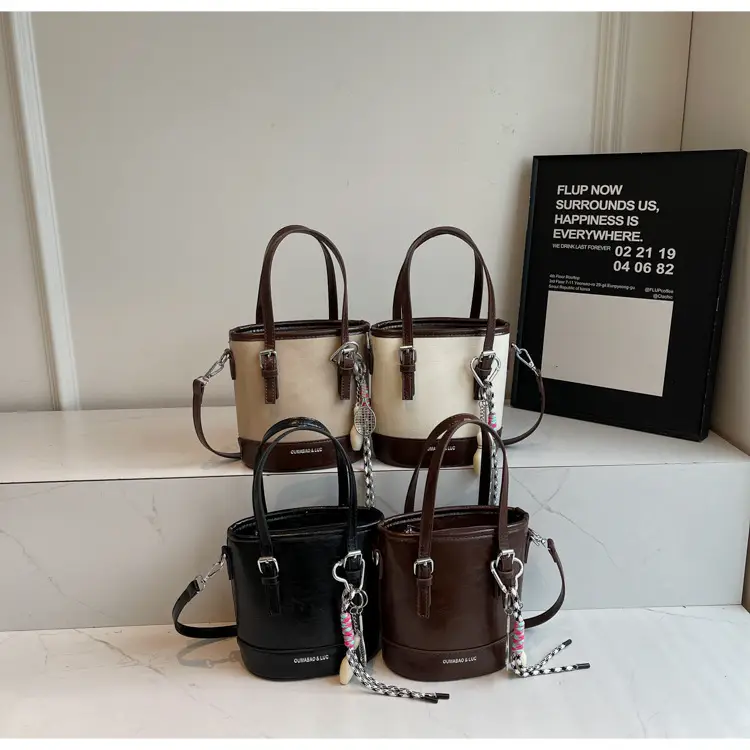 Vintage Contrast Bucket Bag Women 2025 New Fashion — feature 12