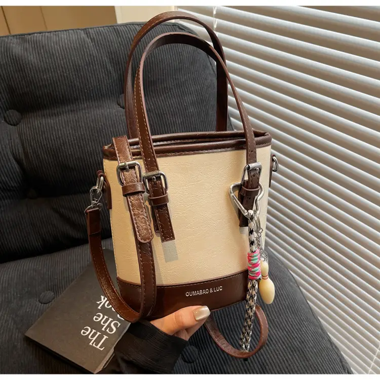 Vintage Contrast Bucket Bag Women 2025 New Fashion — feature 13
