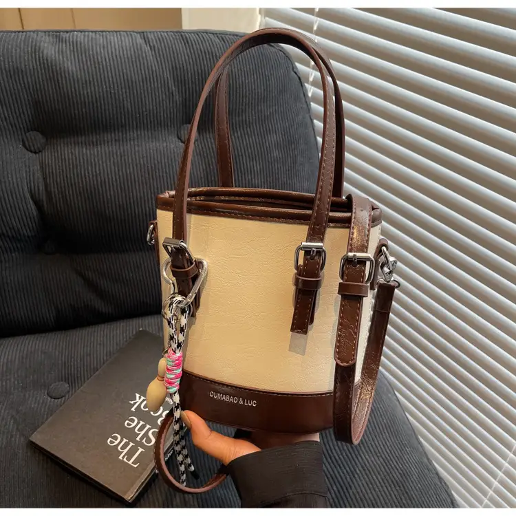 Vintage Contrast Bucket Bag Women 2025 New Fashion — feature 14