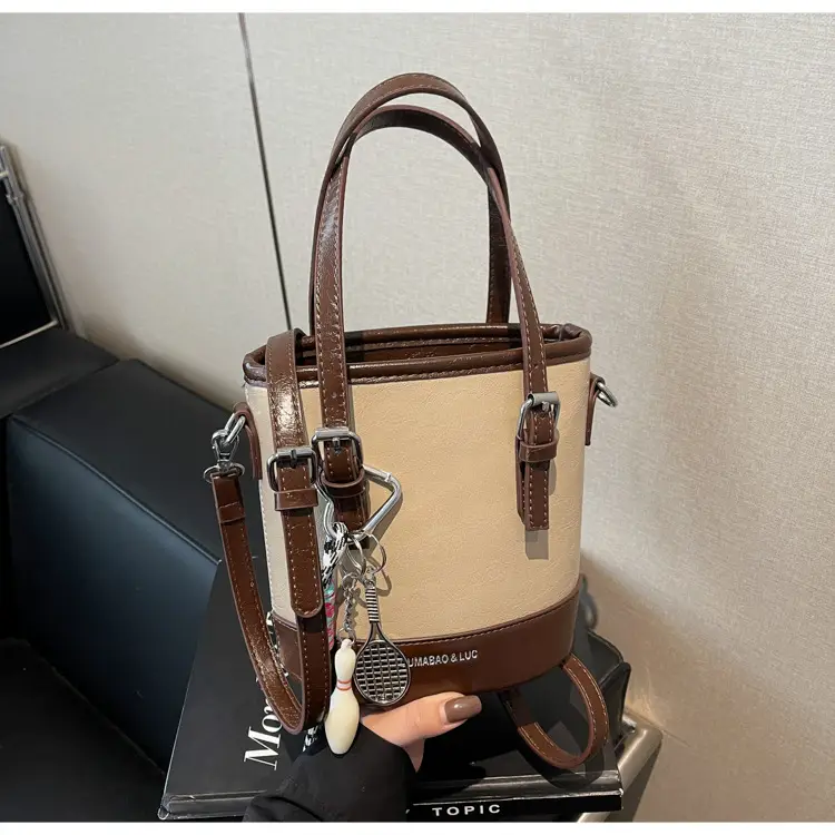Vintage Contrast Bucket Bag Women 2025 New Fashion — feature 18