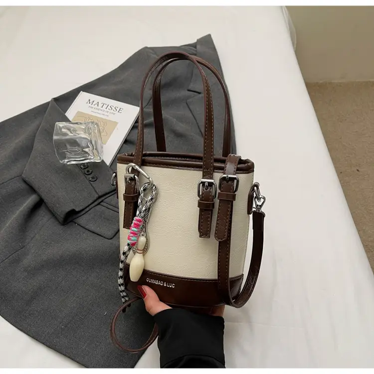 Vintage Contrast Bucket Bag Women 2025 New Fashion — feature 21
