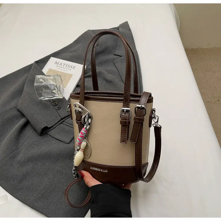 Vintage Contrast Bucket Bag Women 2025 New Fashion — feature 22