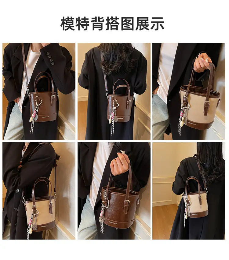Vintage Contrast Bucket Bag Women 2025 New Fashion — feature 7