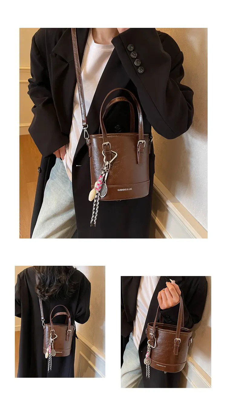 Vintage Contrast Bucket Bag Women 2025 New Fashion — feature 8