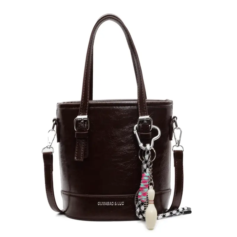 Vintage Contrast Bucket Bag Women 2025 New Fashion - Image 4