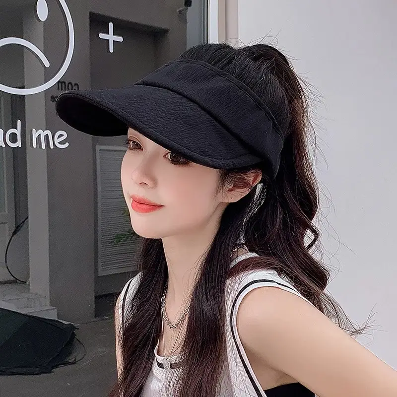 Black Foldable Sun Hat for Girls Boys Travel Sports - Image 6