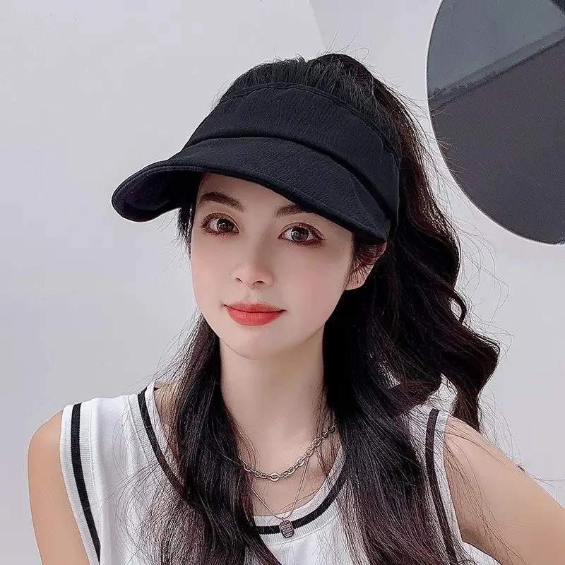 Black Foldable Sun Hat for Girls Boys Travel Sports - Image 7