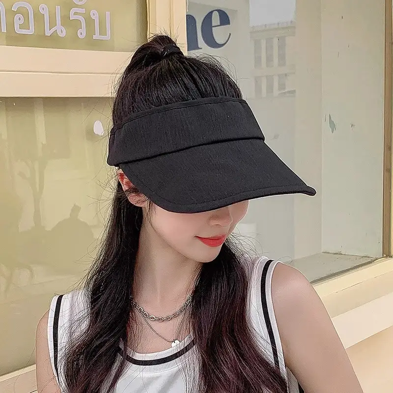 Black Foldable Sun Hat for Girls Boys Travel Sports — feature 3