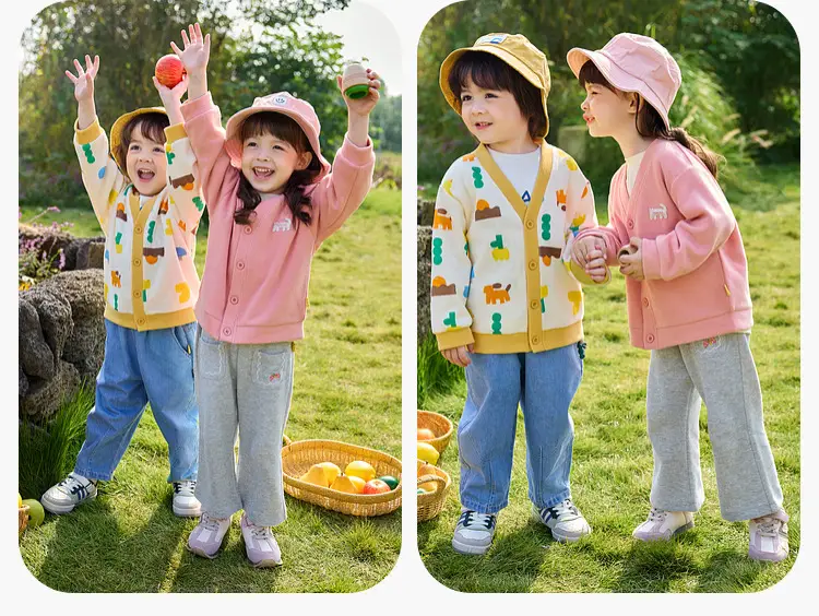 Doodle Kids Strappy Cardigan & T-Shirt Set Pink Yellow — feature 14
