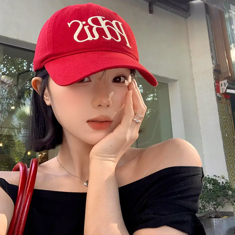 Paris Lettered Baseball Cap for Women Wide Brim - Image 6