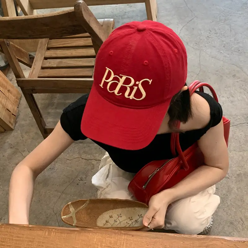 Paris Lettered Baseball Cap for Women Wide Brim - Image 9