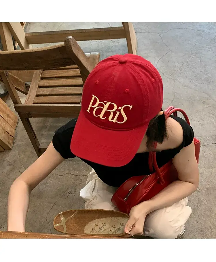 Paris Lettered Baseball Cap for Women Wide Brim — feature 6