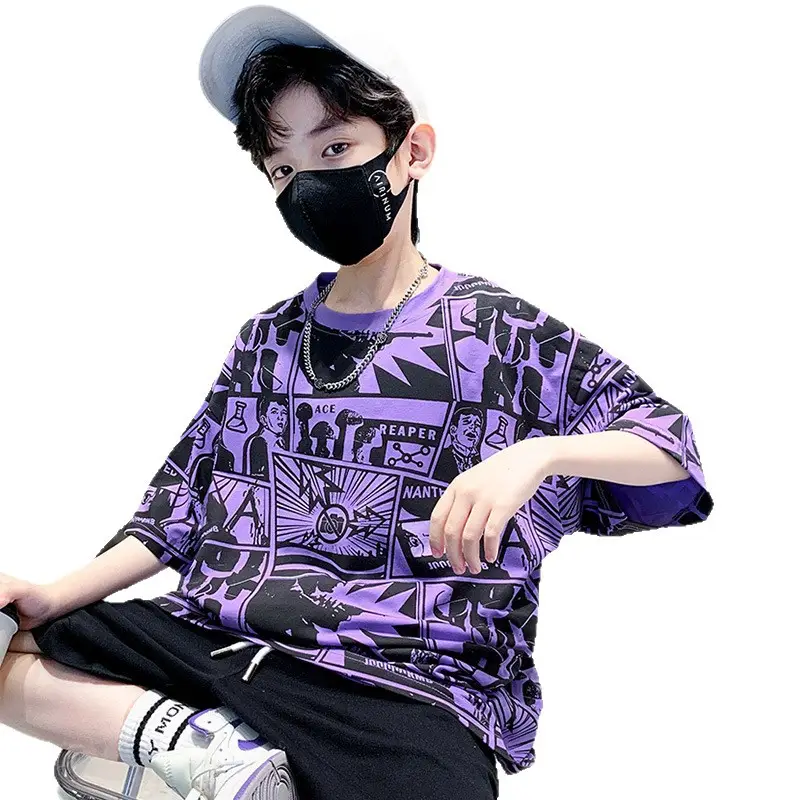 Cotton Printed T-Shirt for Boys Summer Wear - Image 7