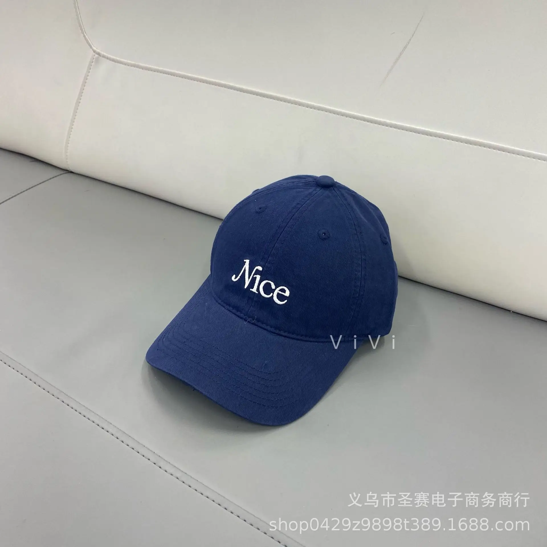 White Embroidered Baseball Cap for Women Men - Image 5