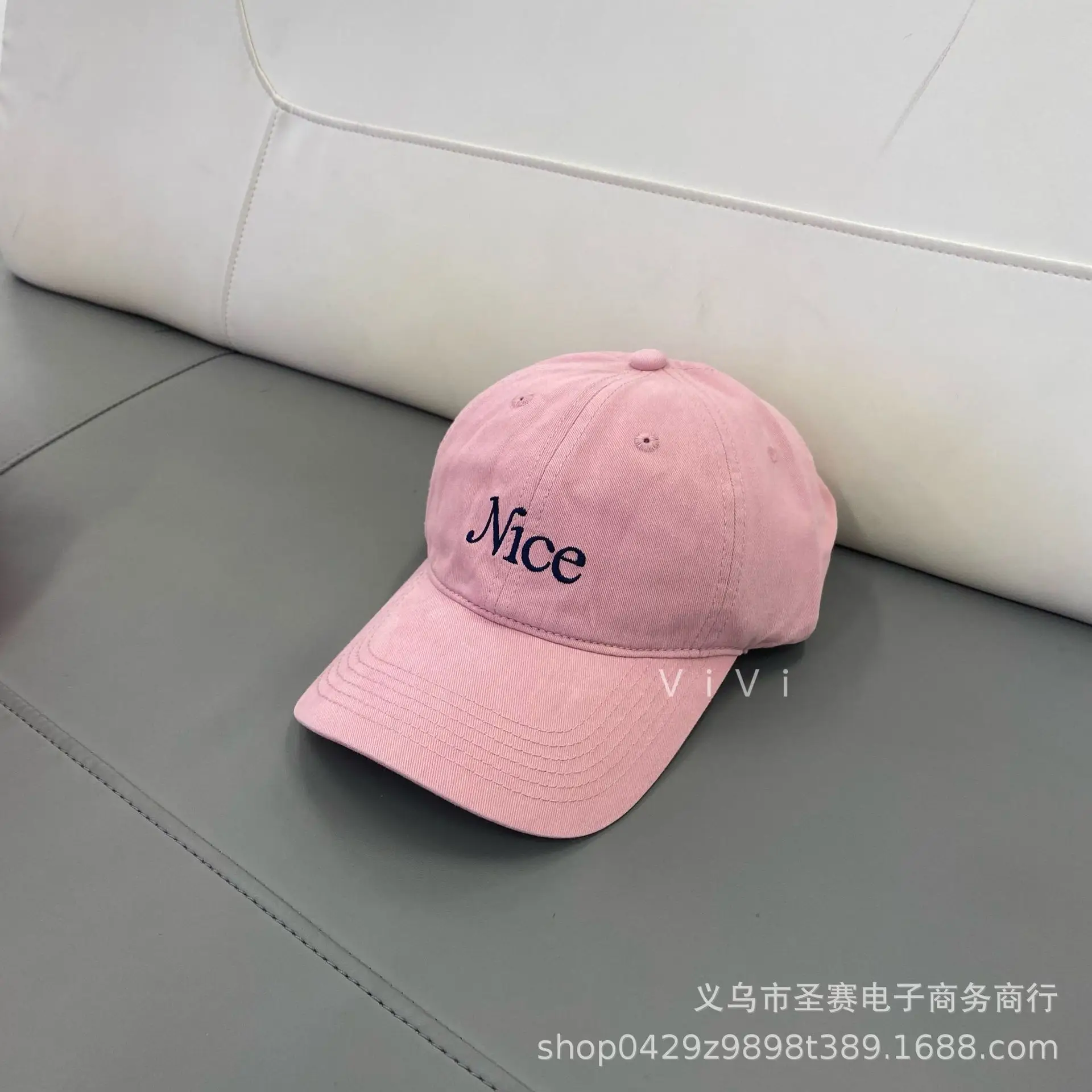 White Embroidered Baseball Cap for Women Men - Image 6