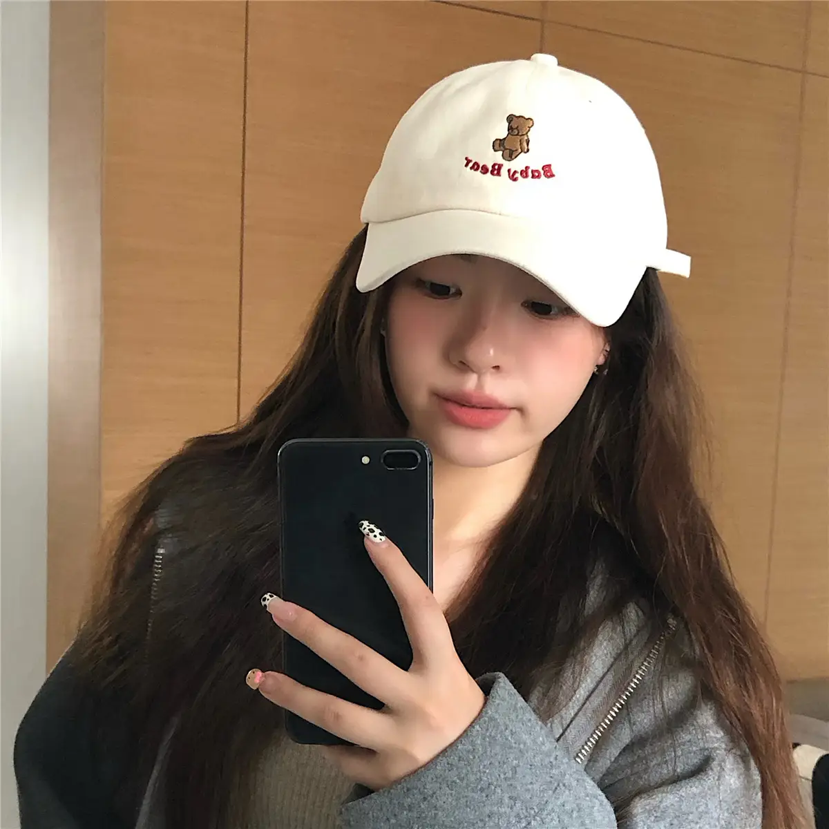 Japanese Style Bear Embroidered Hat for Women - Image 9