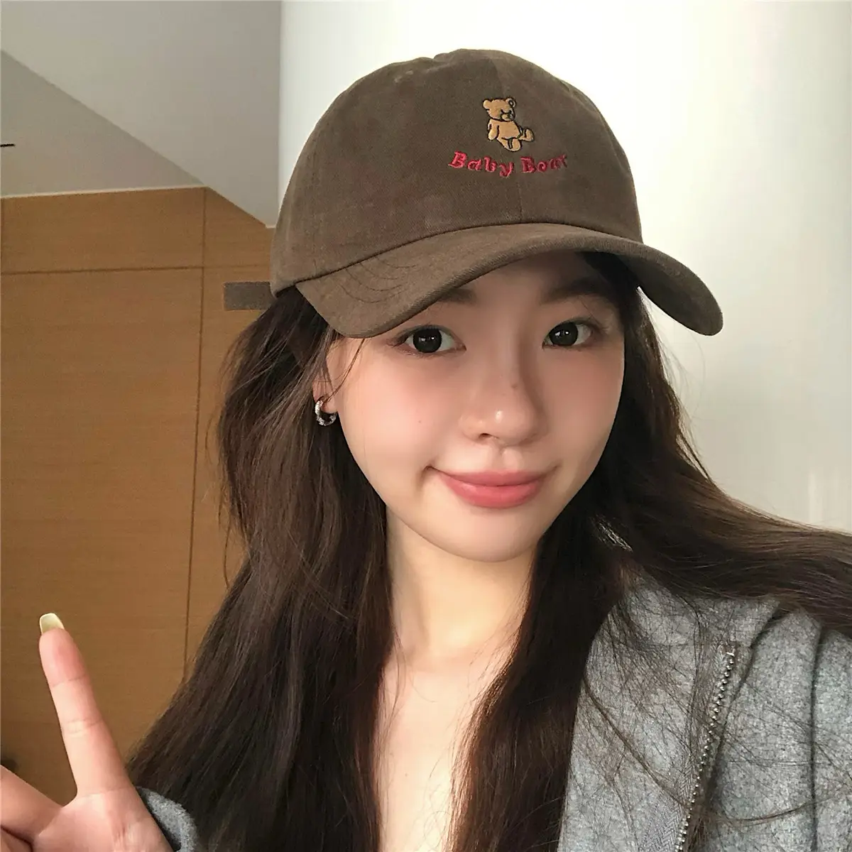 Japanese Style Bear Embroidered Hat for Women - Image 10