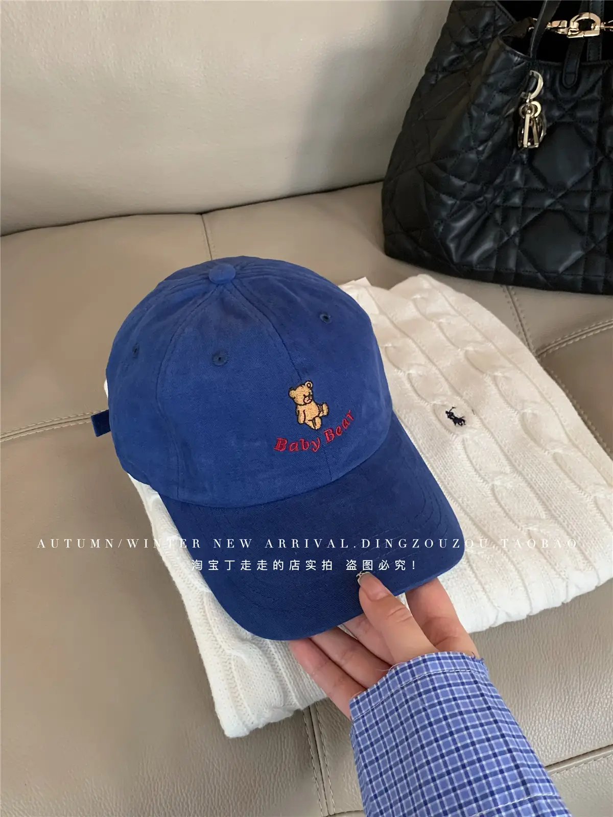 Japanese Style Bear Embroidered Hat for Women - Image 6