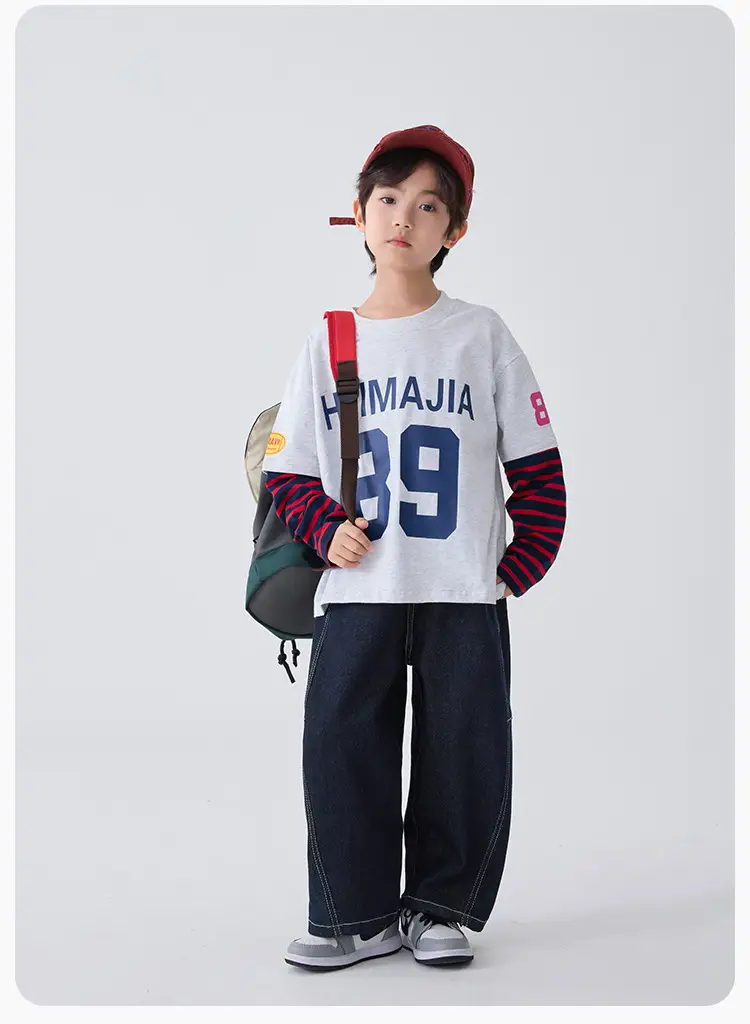 Haima Kids Long Sleeve T-Shirt Navy 2026 Spring — feature 10