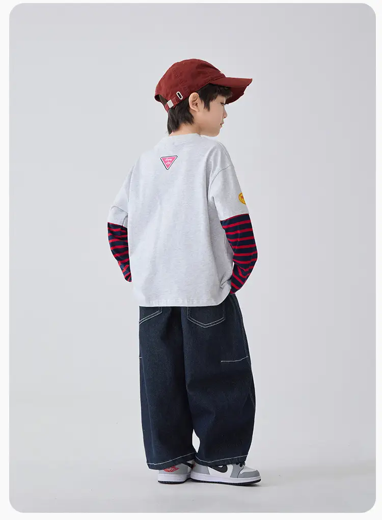 Haima Kids Long Sleeve T-Shirt Navy 2026 Spring — feature 11