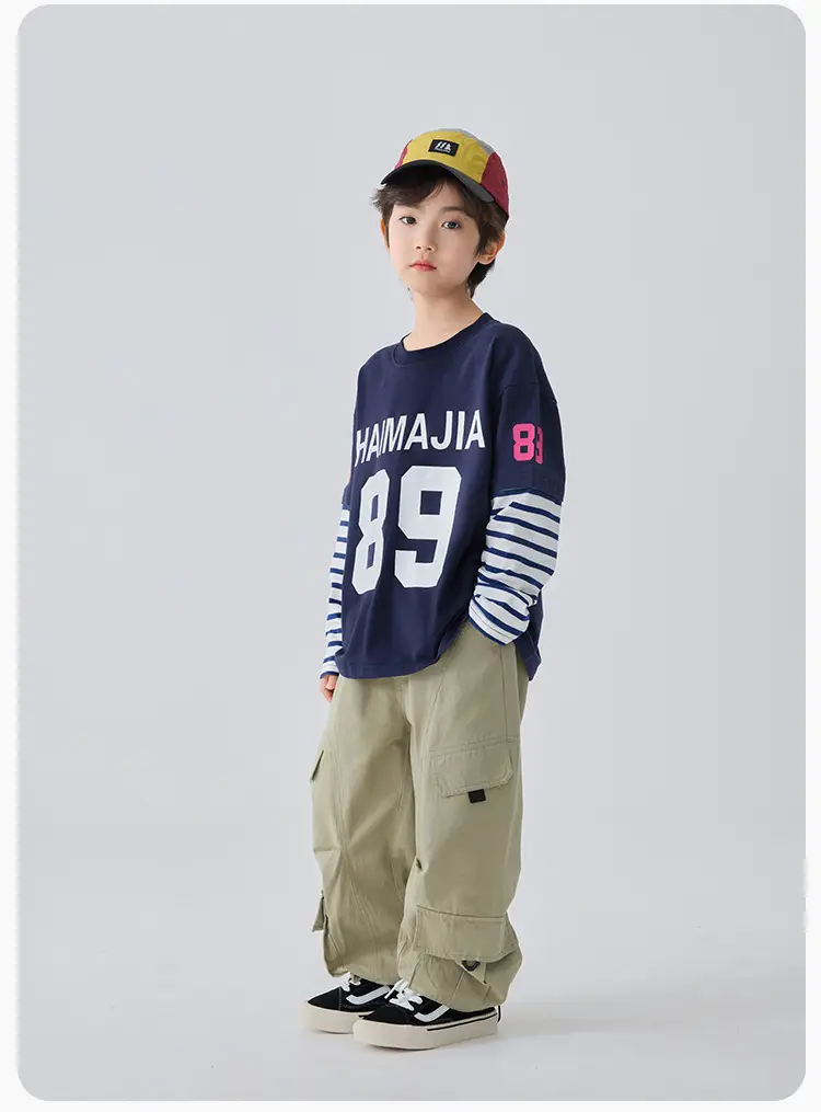 Haima Kids Long Sleeve T-Shirt Navy 2026 Spring — feature 13