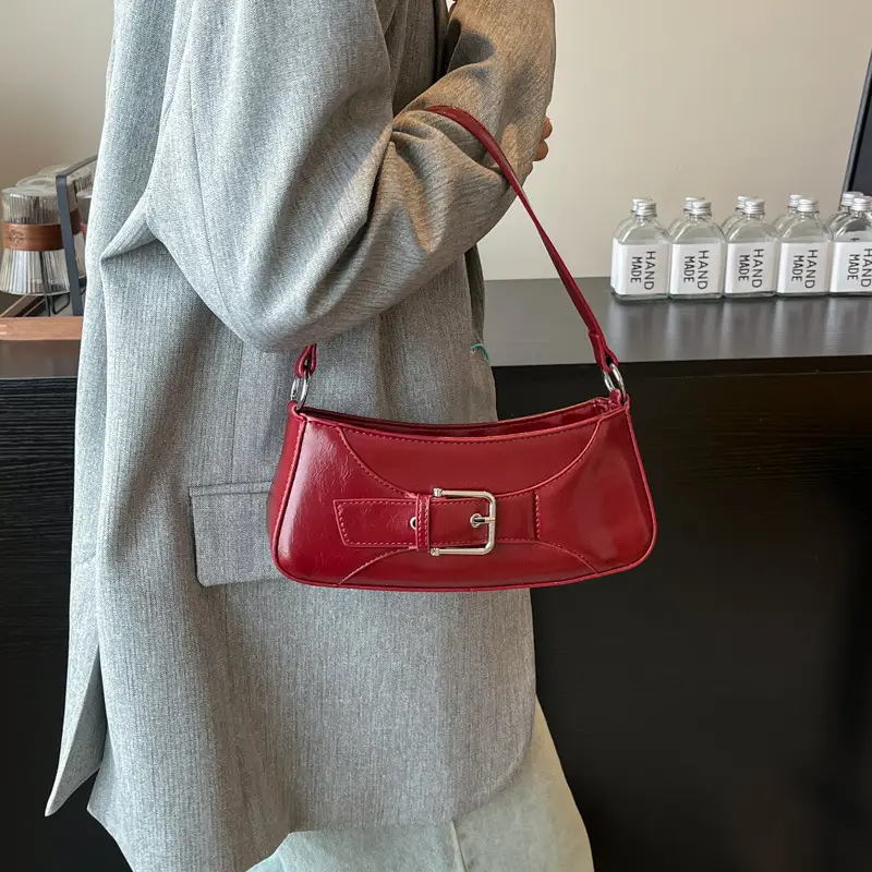 Red Leather Shoulder Messenger Bag for Women 2025 - Image 7