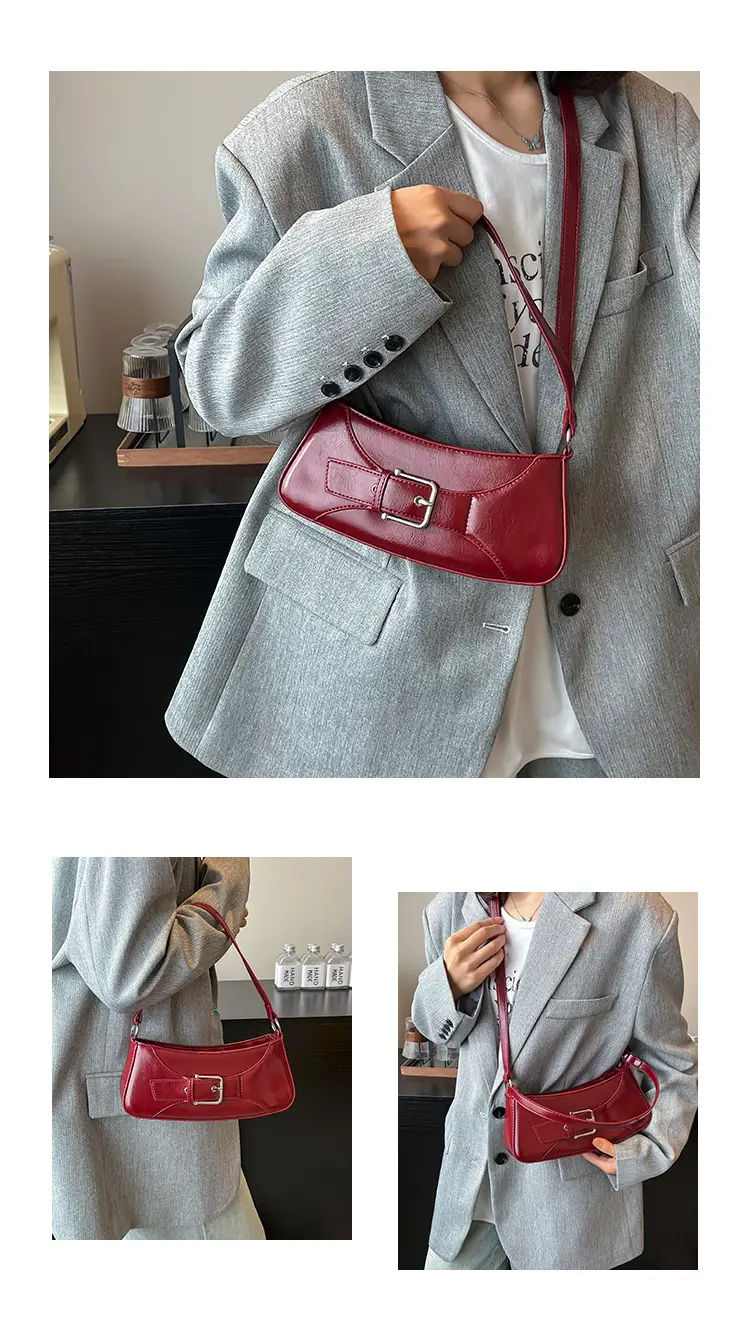 Red Leather Shoulder Messenger Bag for Women 2025 — feature 8