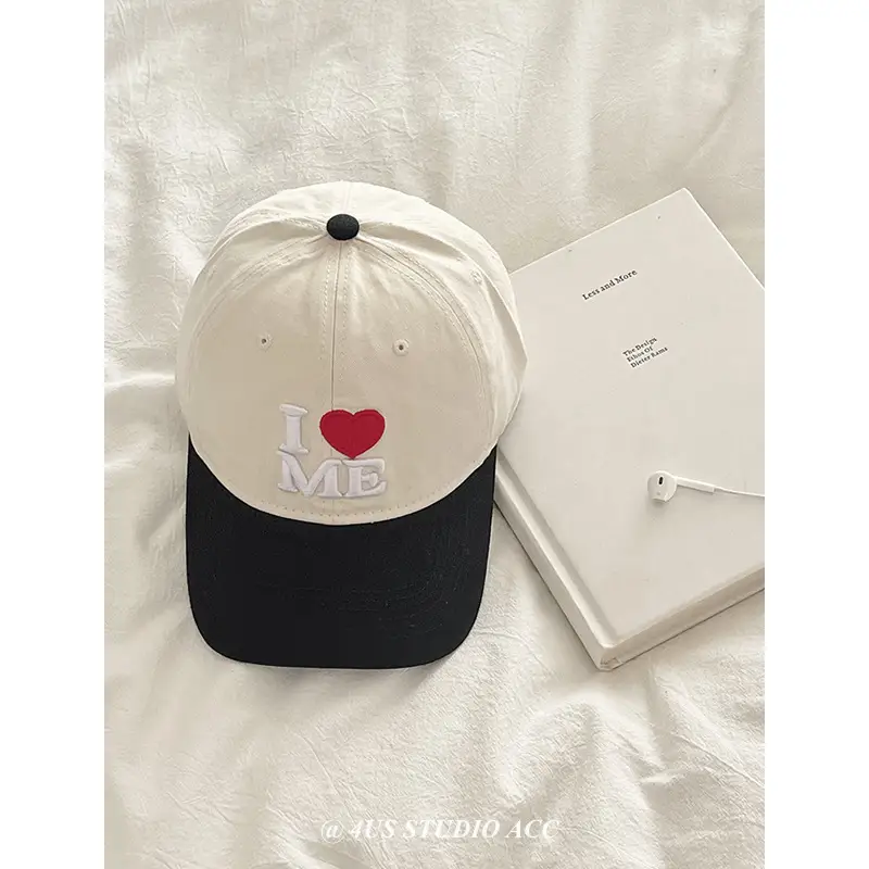 Women's I Heart ME Cap White Red Baseball Style