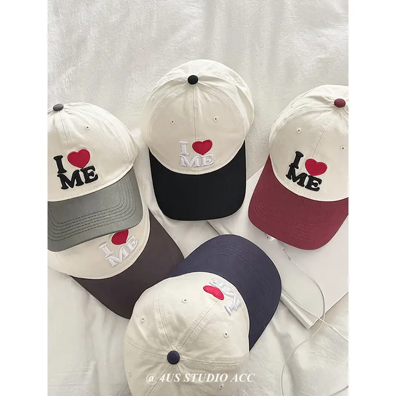 Women's I Heart ME Cap White Red Baseball Style