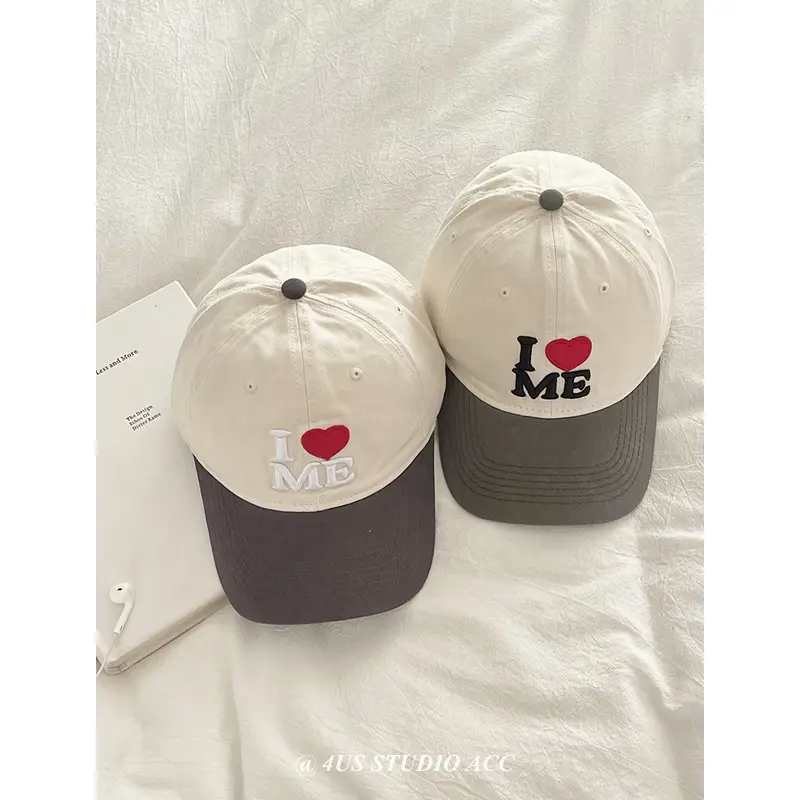 Women's I Heart ME Cap White Red Baseball Style