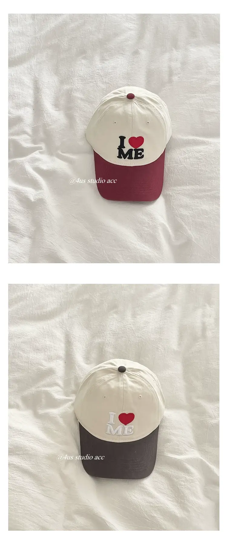 Women's I Heart ME Cap White Red Baseball Style — feature 3