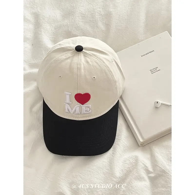 Women's I Heart ME Cap White Red Baseball Style