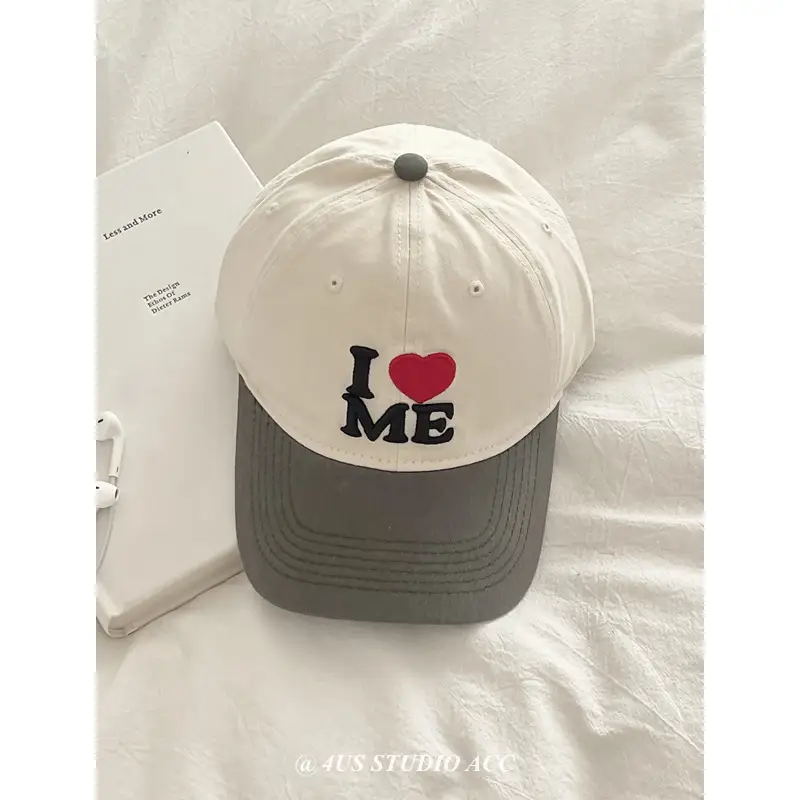 Women's I Heart ME Cap White Red Baseball Style