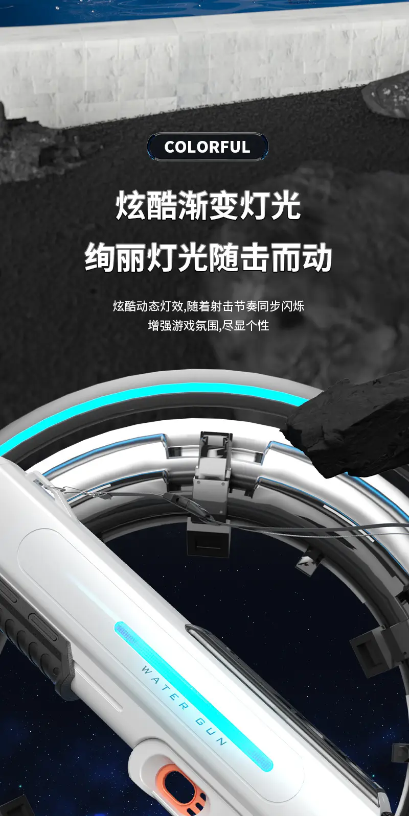 Cross-border Hand-in-One Electric Water Gun Automatic Water Gun Water Splash Festival Summer Water Play Toys Large Capacity Water Gun — feature 5