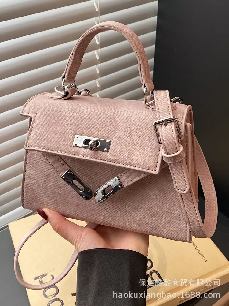 Women Crossbody Bag Pink Suede 2025 New Trend - Image 7