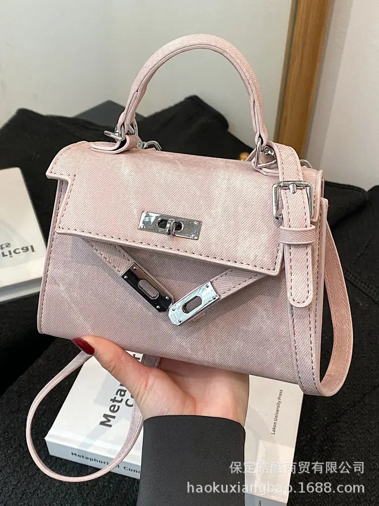 Women Crossbody Bag Pink Suede 2025 New Trend - Image 9