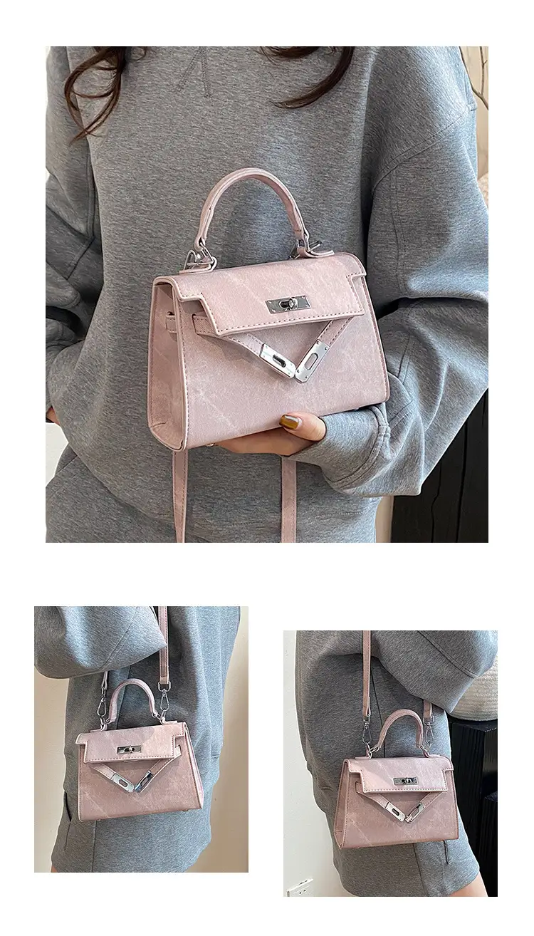 Women Crossbody Bag Pink Suede 2025 New Trend — feature 9